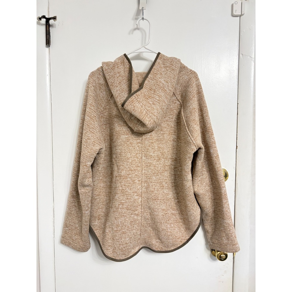 Prana Mattea Hoodie Sweater Pullover Tan Heather Asymmetrical Hem Womens XL - Picture 3 of 10